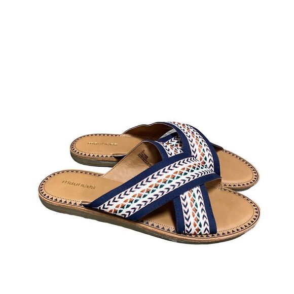 Maurices Navy Multi Slide Sandals Size 7 - Picture 1 of 8